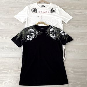 Zara Man T-shirt Skull Set of 2 Bundle